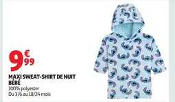Auchan Maxi sweat-shirt de nuit bébé offre