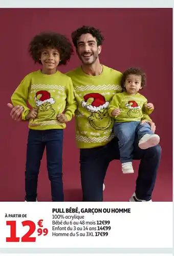 Auchan Pull bébé, garçon ou homme offre