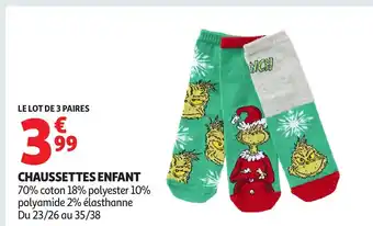Auchan Chaussettes enfant offre