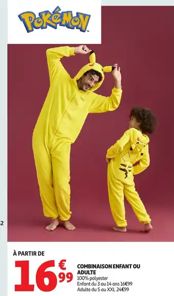 Auchan Combinaison enfant ou adulte offre