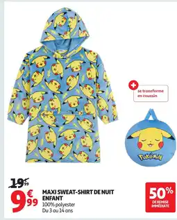 Auchan Maxi sweat-shirt de nuit enfant offre