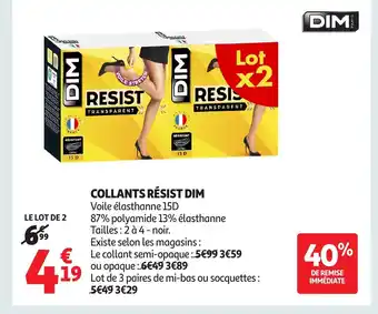 Auchan DIM Collants résist offre