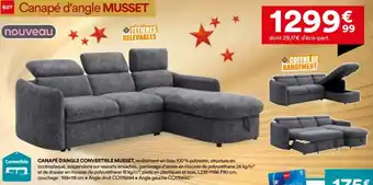 BUT Canapé d'angle convertible musset offre