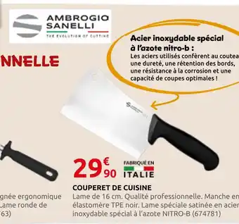 Rural Master Ambrogio sanelli couperet de cuisine offre