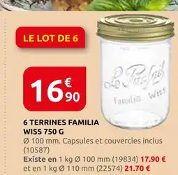 Rural Master Le parfait 6 terrines familia wiss 750g offre