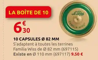 Rural Master 10 capsules ø 82 mm offre