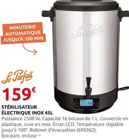 Rural Master Le parfait stérilisateur électrique inox 45l offre