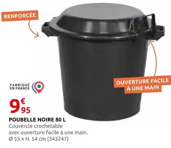 Rural Master Poubelle noire 80 l offre