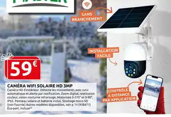 Rural Master Caméra wifi solaire hd 3mp offre