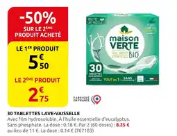 Rural Master Maison verte 30 tablettes lave-vaisselle offre