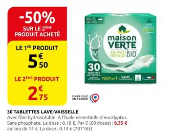 Rural Master Maison verte 30 tablettes lave-vaisselle offre