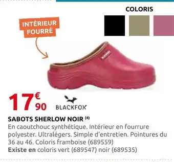 Rural Master Blackfox sabots sherlow offre