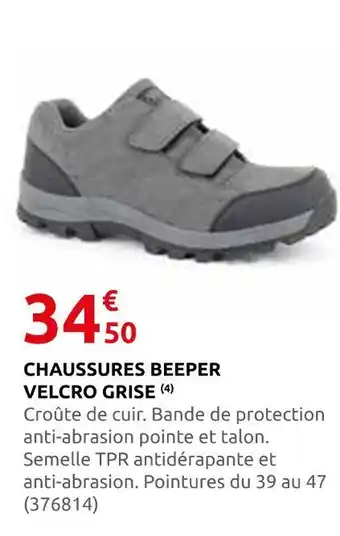 Rural Master Chaussures beeper velcro grise offre