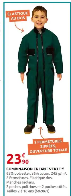 Rural Master Combinaison enfant verte offre