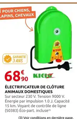 Rural Master Électrificateur de clôture animaux domestiques offre