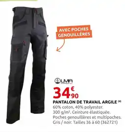 Rural Master Lma pantalon de travail argile offre