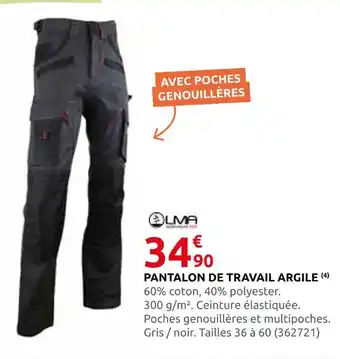 Rural Master Lma pantalon de travail argile offre