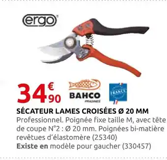 Rural Master Bahco sécateur lames croisées ø 20 mm offre