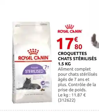 Rural Master Royal canin croquettes chats stérilisés 1.5 kg offre