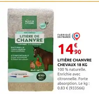 Rural Master Litière chanvre chevaux 18 kg offre