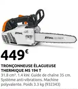 Rural Master Stihl tronçonneuse élagueuse thermique ms 194 t offre