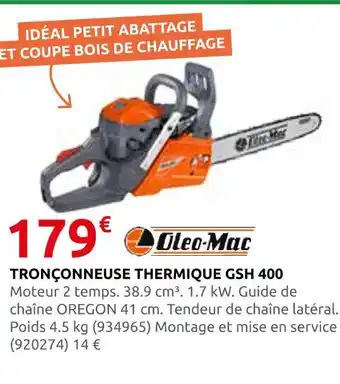 Rural Master Oleo-mac tronçonneuse thermique gsh 400 offre