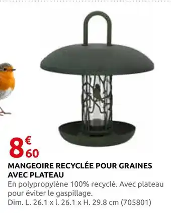 Rural Master Mangeoire recyclée pour graines avec plateau offre