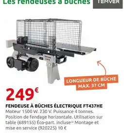 Rural Master Temver fendeuse à bûches électrique ft437he offre