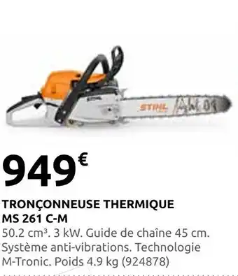 Rural Master Stihl tronçonneuse thermique ms 261 c-m offre