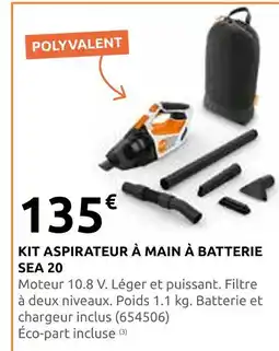 Rural Master Kit aspirateur à main à batterie sea 20 offre
