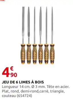 Rural Master Jeu de 6 limes à bois offre