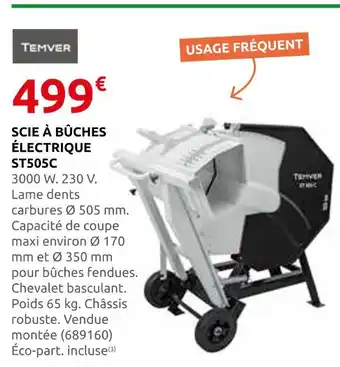 Rural Master Temver scie à bûches électrique st505c offre