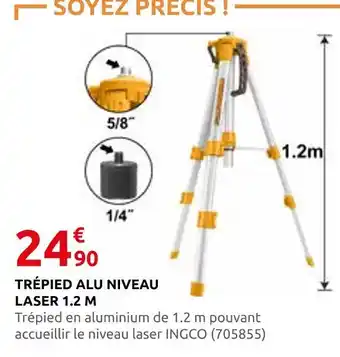 Rural Master Ingco trépied alu niveau laser 1.2 m offre