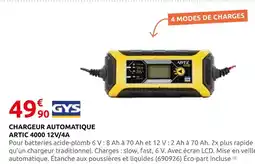 Rural Master Gys chargeur automatique artic 4000 12v/4a offre