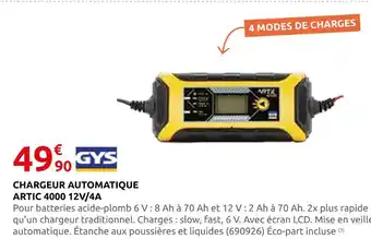 Rural Master Gys chargeur automatique artic 4000 12v/4a offre