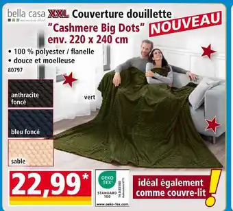 Norma Bella casa xxl couverture douillette cashmere big dots offre