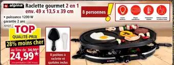 Norma Alpina raclette gourmet 2 en 1 offre