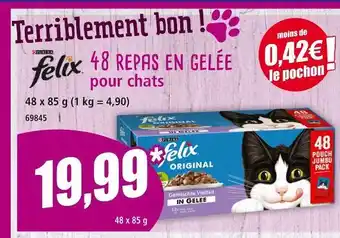 Norma Purina felix 48 repas en gelée pour chats offre