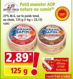 Norma Siffert frech affineur petit munster aop nature ou cumin offre