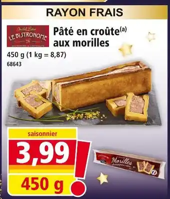 Norma Le distronome pâté en croûte aux morilles offre
