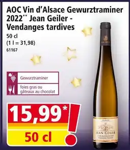 Norma Jean geiler aoc vin d’alsace gewurztraminer 2022 vendanges tardives offre