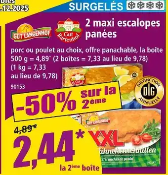Norma Gut langenhof 2 maxi escalopes panées offre