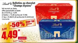 Norma Lindt ballotins au chocolat champs elysées lait offre
