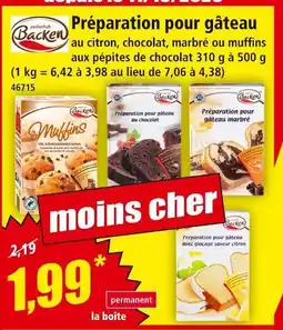 Norma Backen préparation pour gâteau offre