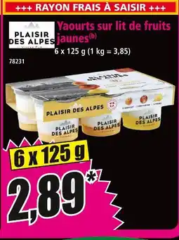 Norma Plaisir des alpes yaourts sur lit de fruits jaunes offre