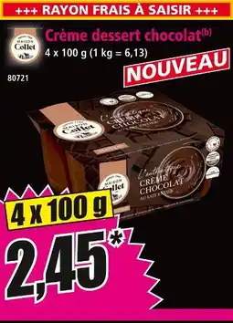 Norma Maison collet crème dessert chocolat offre