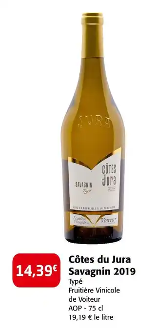 Colruyt Fruitière vinicole de voiteur côtes du jura savagnin 2019 offre