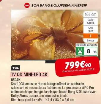 Extra Tcl tv qd mini-led 4k offre