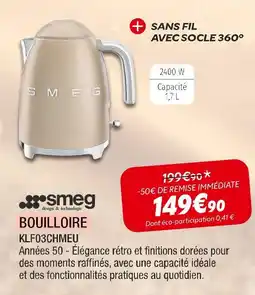 Extra Smeg bouilloire offre