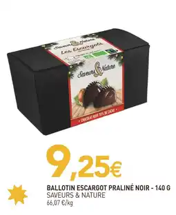 naturéO Saveurs & nature ballotin escargot praliné noir - 140 g offre